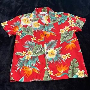 Alvish boy’s Hawaiian print button down shirt size Small